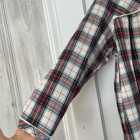 LL Bean Plaid Button Up flannel nightgown casual comfort LP cottage farm cozy - Picture 3 of 7